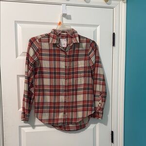 Plaid Shirt - Red and Cream